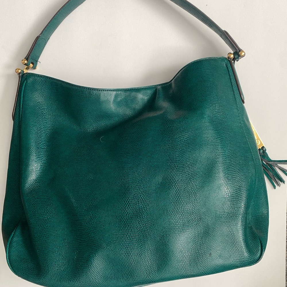 Ralph Lauren Green Leather Hobo Bag